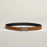 Mini Constance Touareg belt buckle & Reversible leather strap 24 mm - Image 2